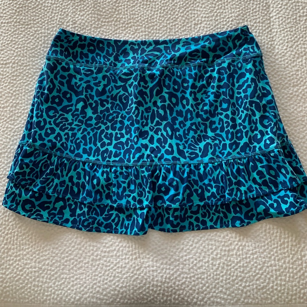 Lily Pulitzer blue leopard print skort, Size M, excellent condition, athleisure